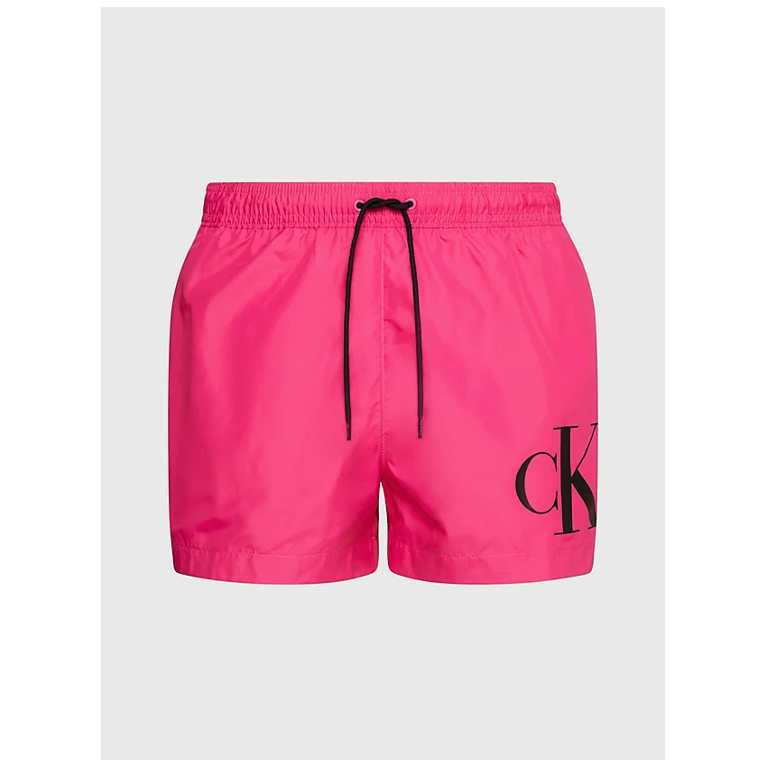 CALVIN KLEIN Bañador corto con cordón - CK Monogram ROSA