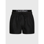 CALVIN KLEIN Bañador corto con cinturilla doble - CK Steel NEGRO