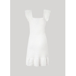 Pepe Jeans VESTIDO CORTO DE PUNTO CROCHET BLANCO