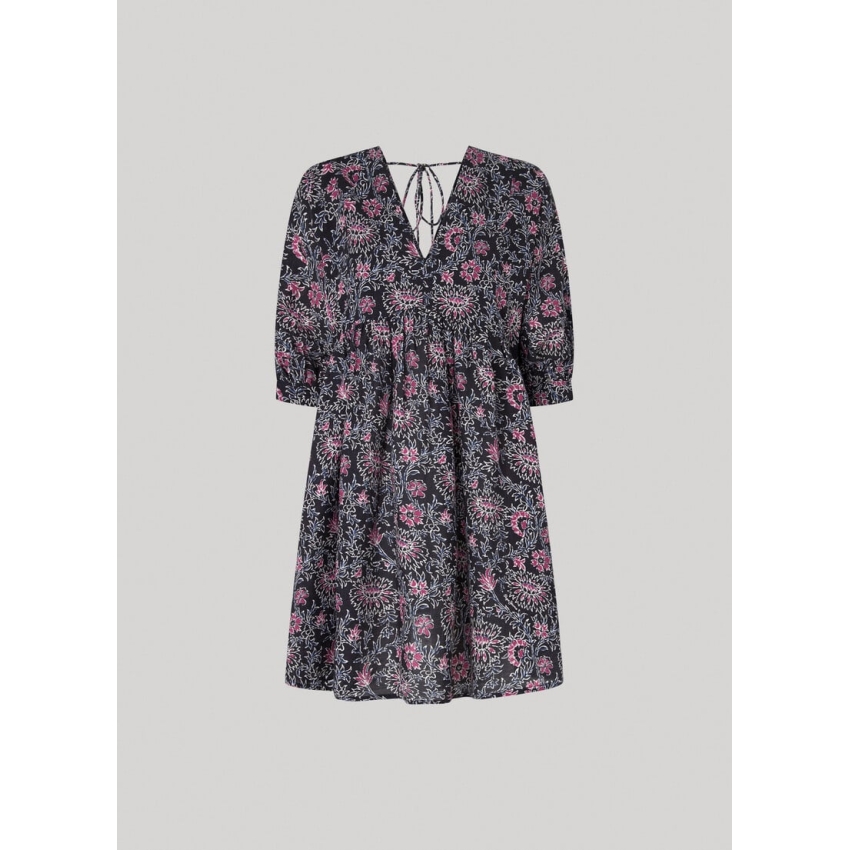 Pepe Jeans VESTIDO CORTO ESTAMPADO FLORAL GRIS