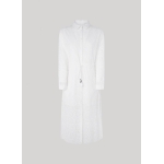 Pepe Jeans VESTIDO MIDI DETALLES CALADOS BLANCO