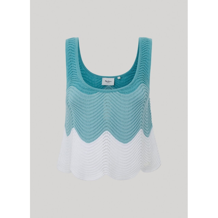 Pepe Jeans TOP DE PUNTO CROCHET AZULCLARO