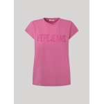 Pepe Jeans CAMISETA LOGO FIT BOXY ROSA