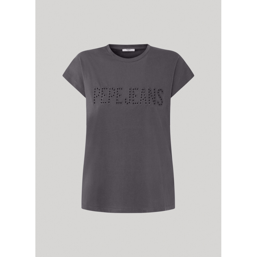 Pepe Jeans CAMISETA LOGO FIT BOXY GRIS