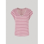 Pepe Jeans CAMISETA RAYAS FIT RELAXED ROSA