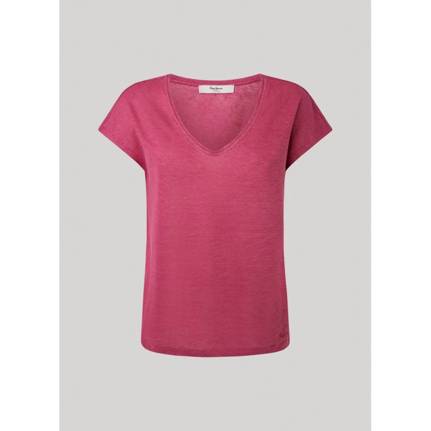 Pepe Jeans CAMISETA LINO FIT RELAXED ROSA