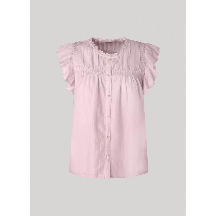 Pepe Jeans BLUSA CON DETALLES PLISADOS ROSA