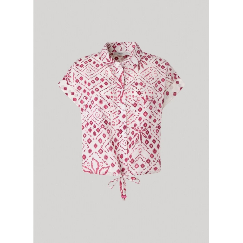 Pepe Jeans CAMISA ESTAMPADO GEOMÉTRICO BLANCO