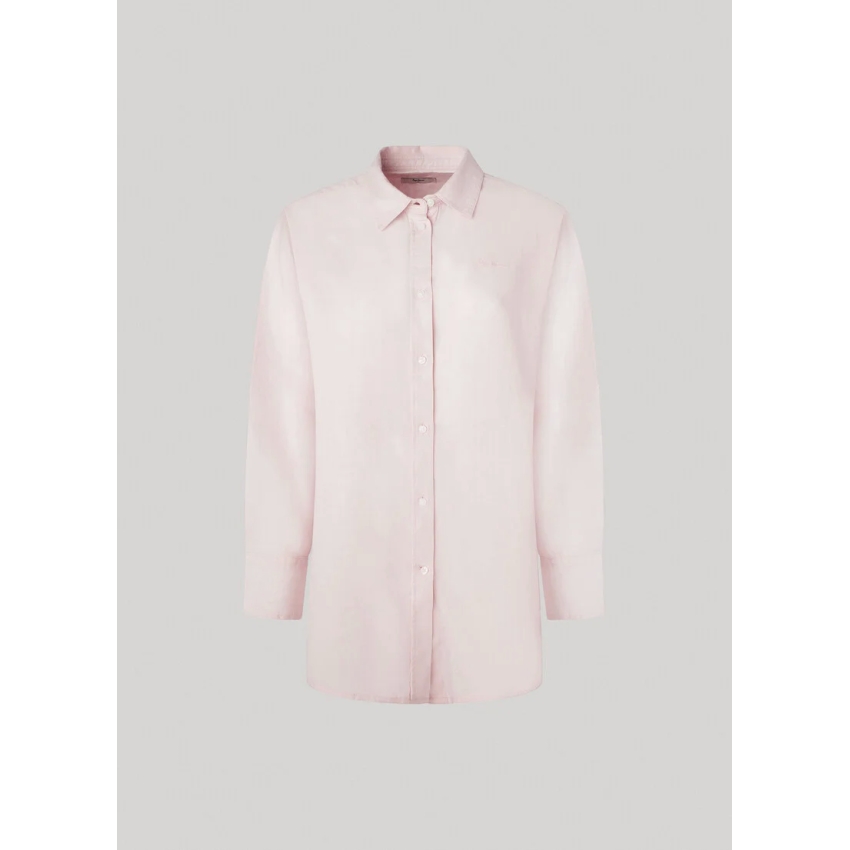 Pepe Jeans CAMISA ALGODÓN Y LINO FIT RELAXED ROSA