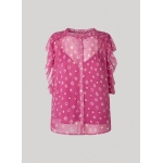 Pepe Jeans BLUSA CHIFÓN SEMITRANSPARENTE ROSA