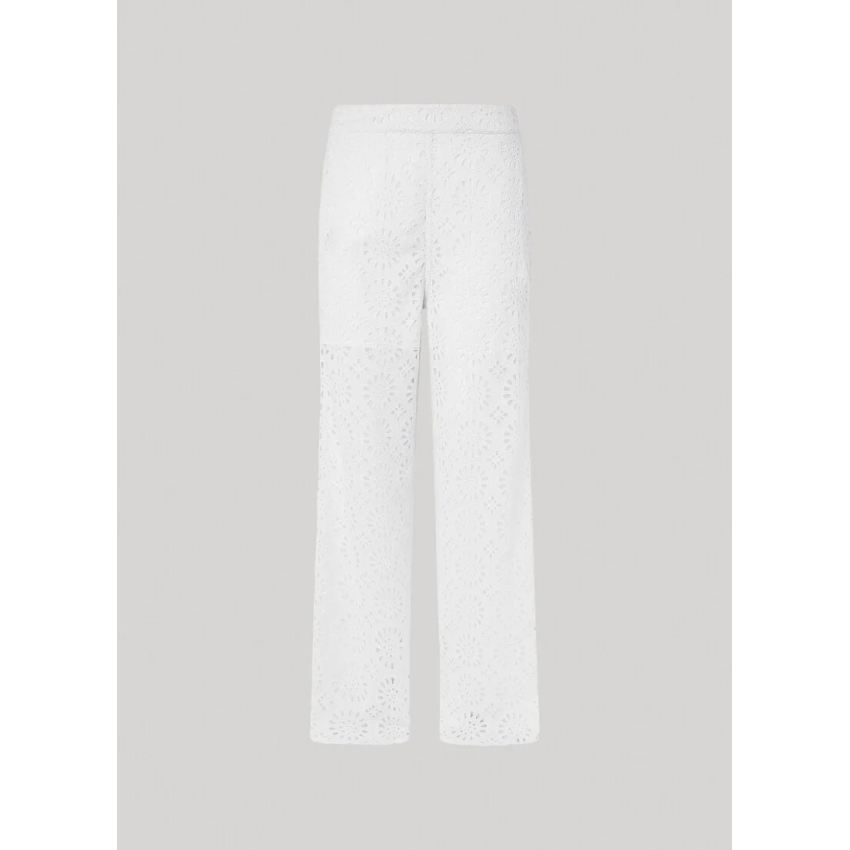 Pepe Jeans PANTALÓN CULOTTE DETALLES CALADOS BLANCO