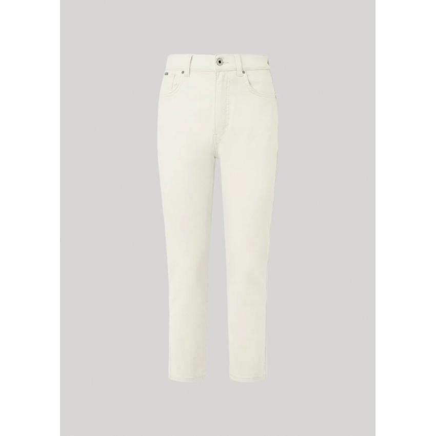 Pepe Jeans PANTALÓN FIT SLIM Y TIRO ALTO BLANCO