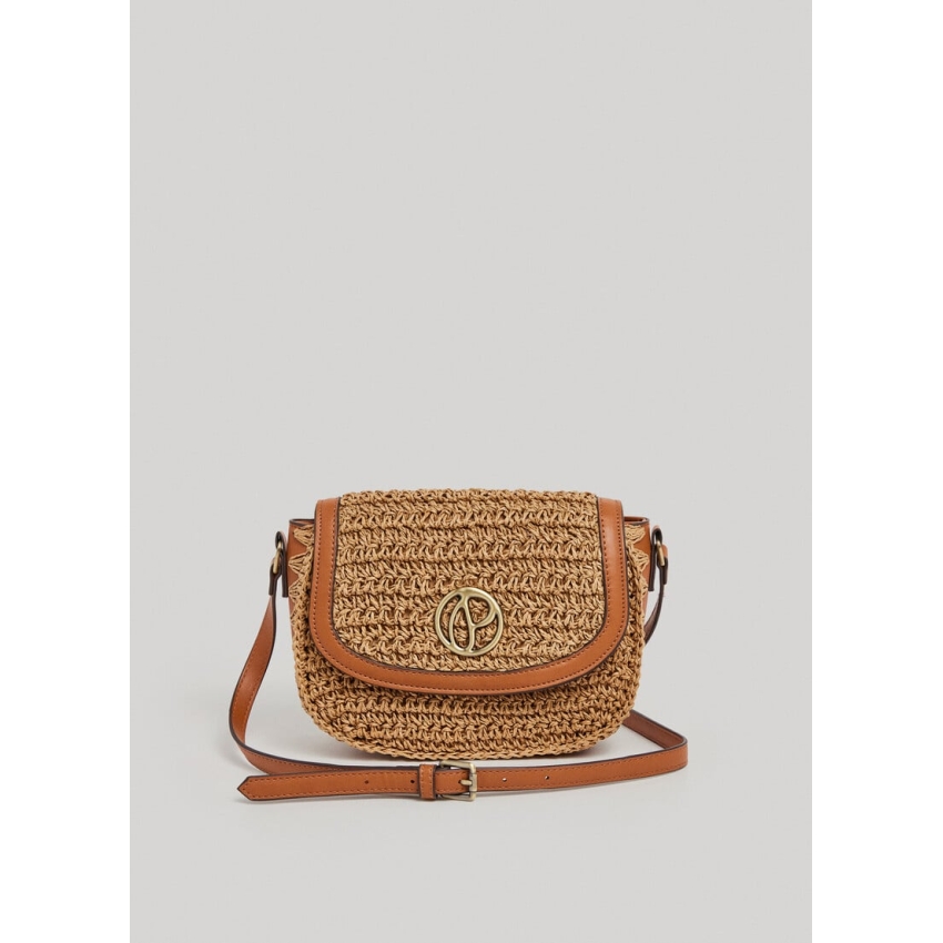 Pepe Jeans BANDOLERA DE RAFIA MARRON