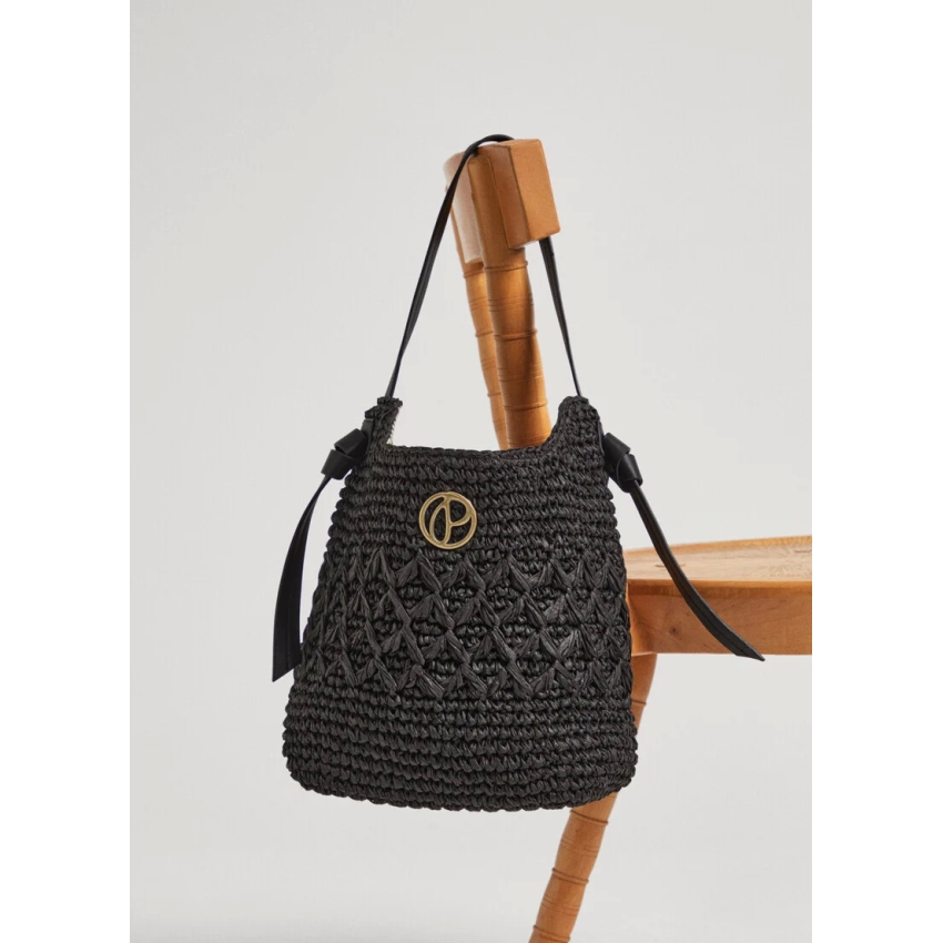 Pepe Jeans BOLSO BOHO DE RAFIA Negro