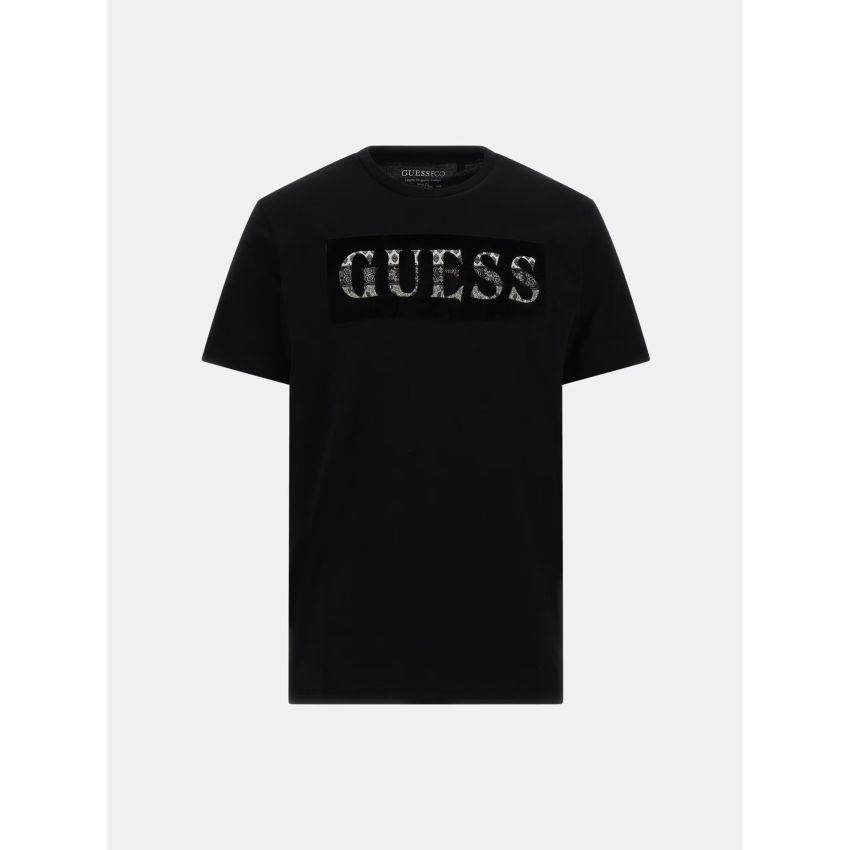 GUESS JEANS Camiseta con logo frontal Negro de chico