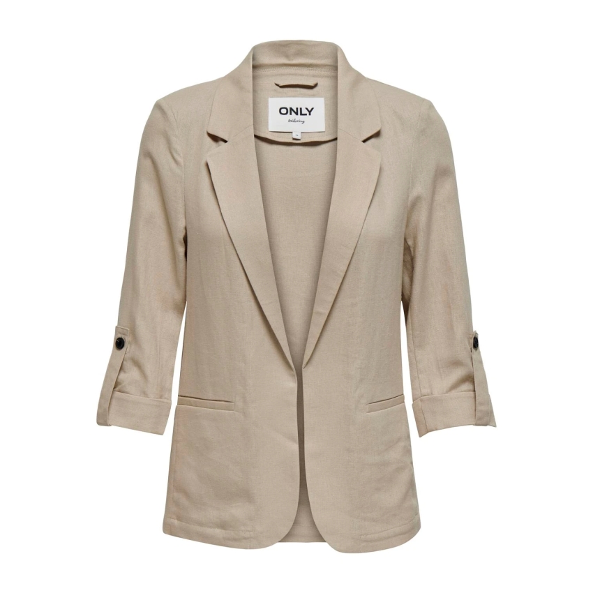 Only Blazers Corte loose Cuello invertido BEIGE