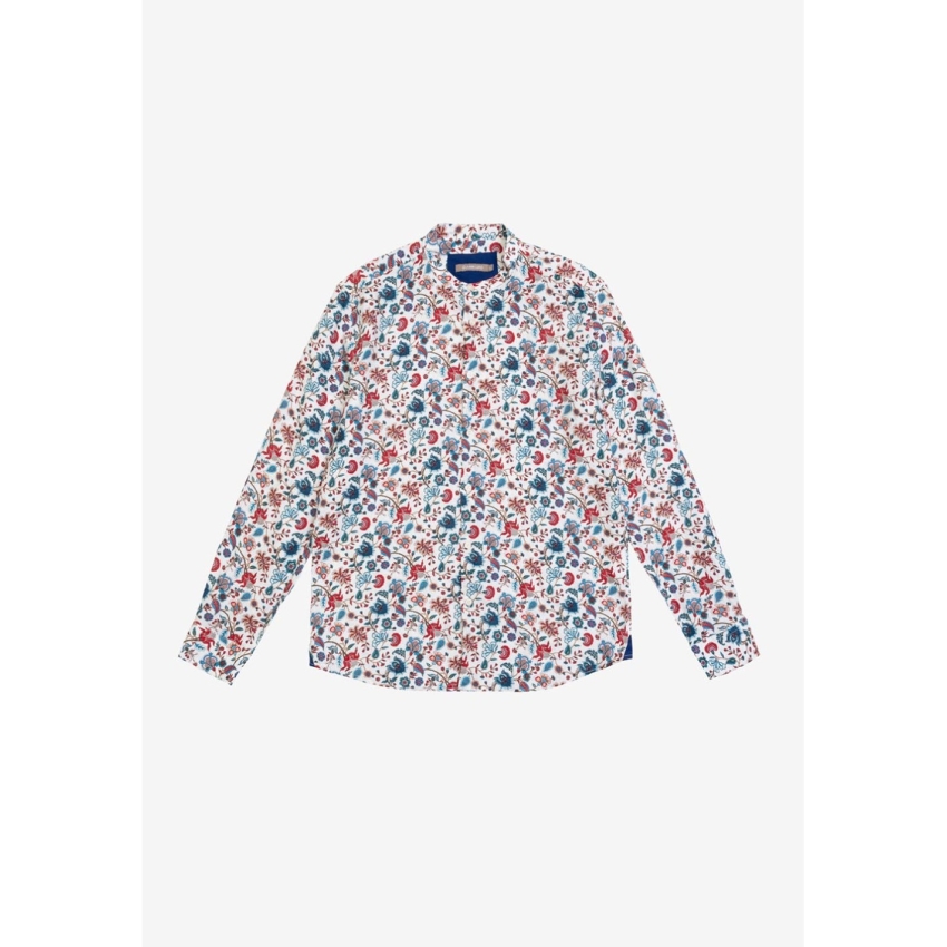 Gianni Lupo Camisas estampada flor de chico BLANCA